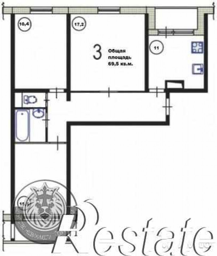 3-комн квартира Чехова ул, 346