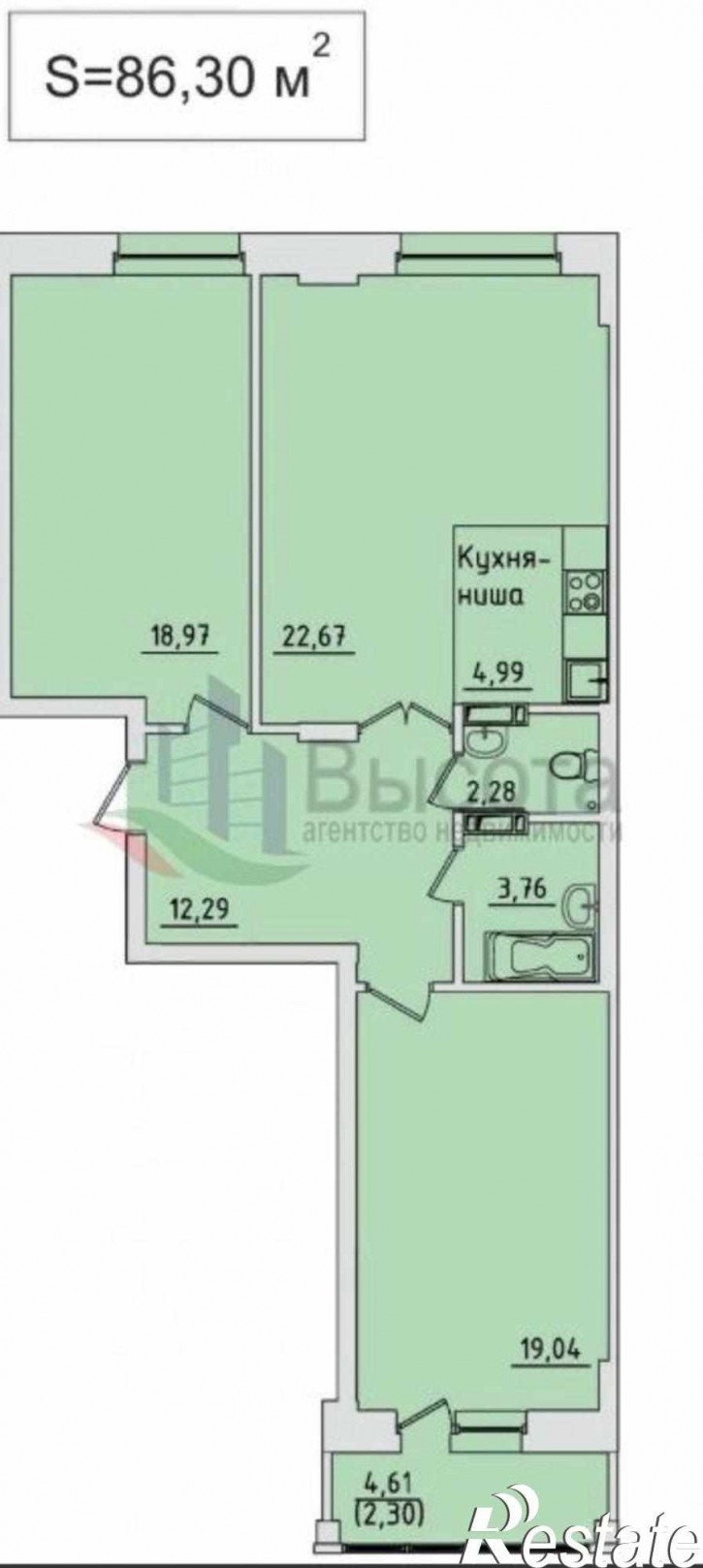 3-комн квартира ул. Залесского,8