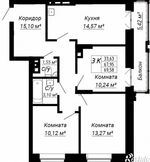 Продажа 3-комн квартиры ул. Адриена Лежена,26/2