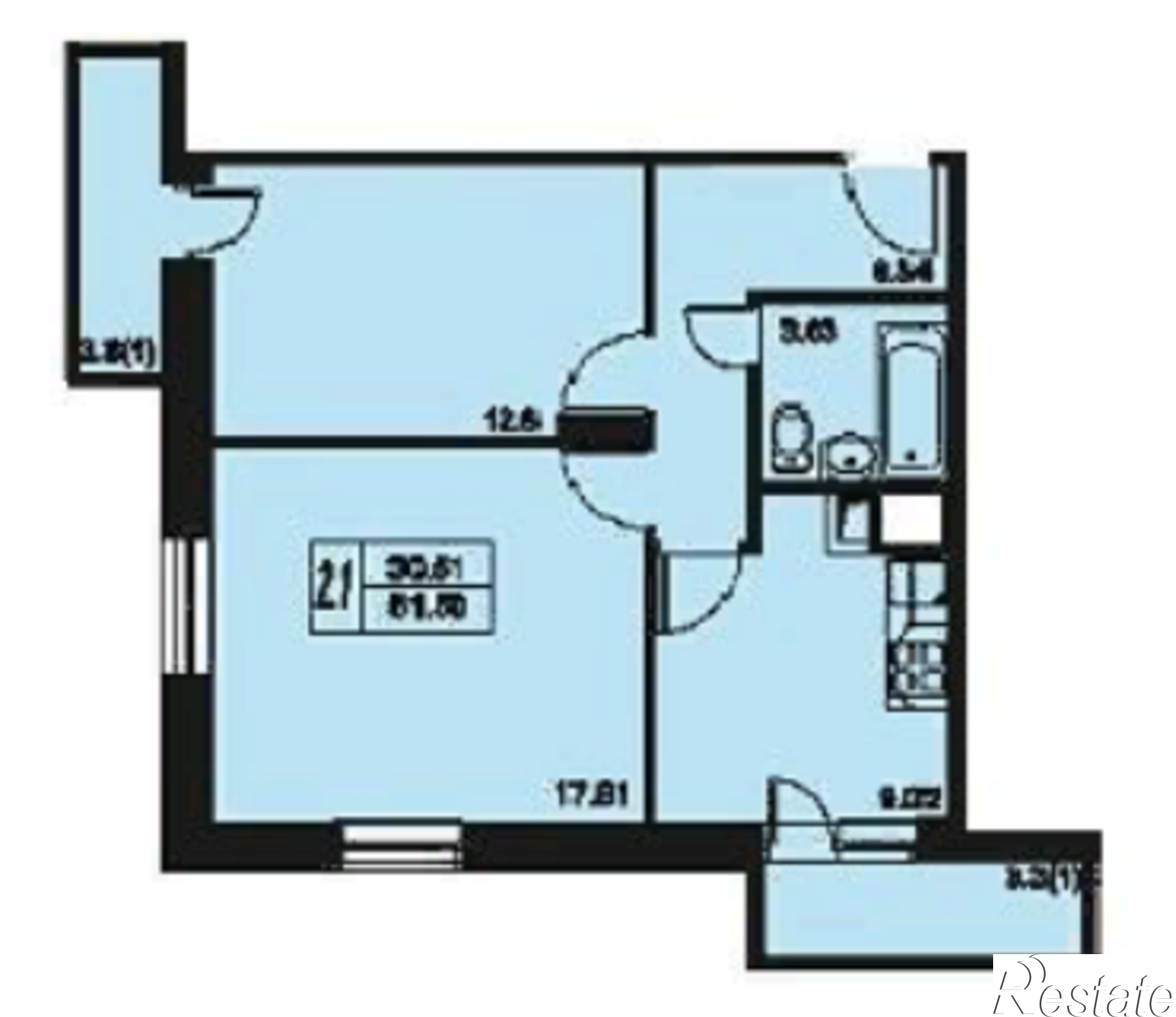 Купить квартиру за 2 717 800 рублей на Юбилейная, дом 1.2
