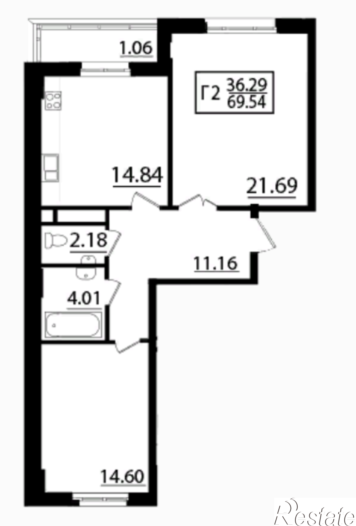 Купить квартиру за 4 749 580 рублей на Дорожная, дом 1.2