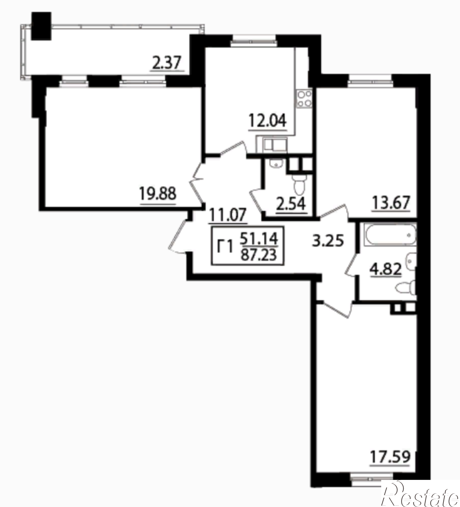 Купить квартиру за 5 416 980 рублей на Дорожная, дом 1.1
