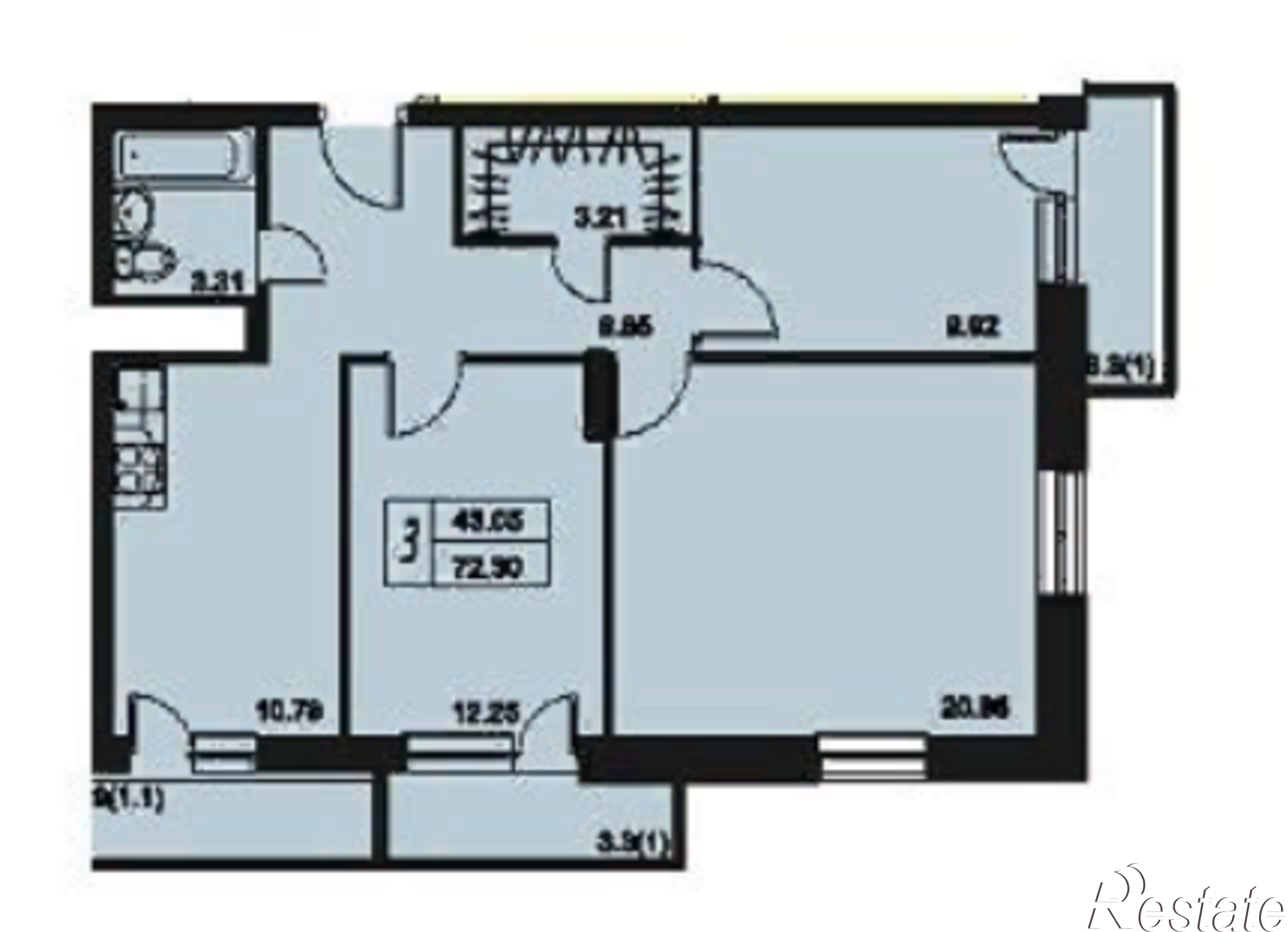 Купить квартиру за 3 759 600 рублей на Юбилейная, дом 1.1