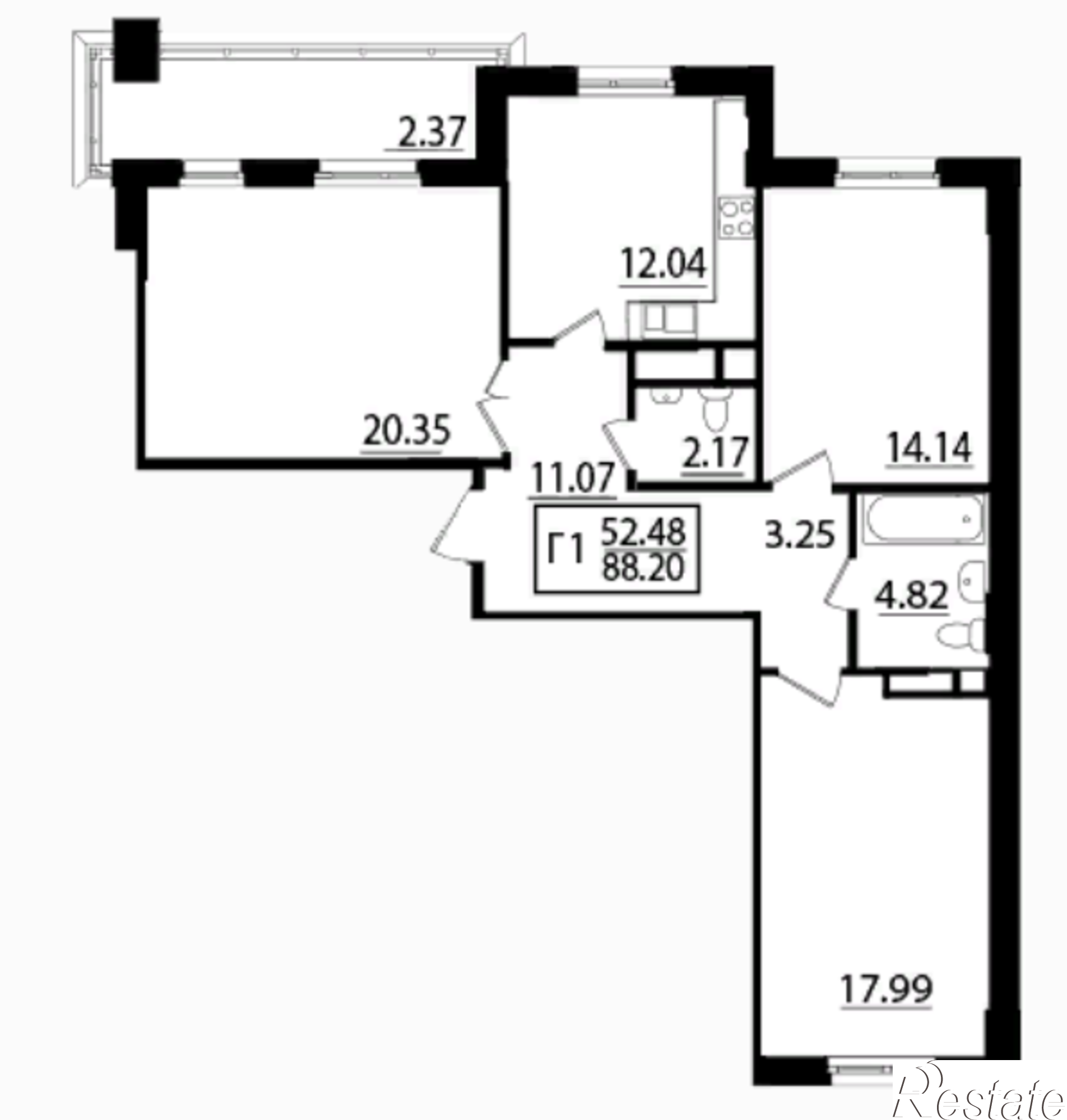 Купить квартиру за 5 644 800 рублей на Дорожная, дом 1.2