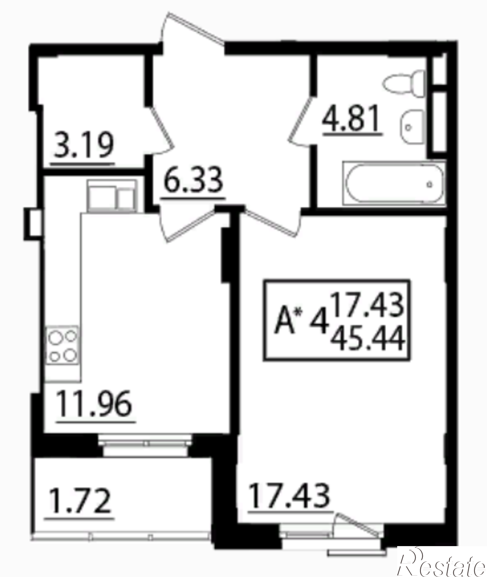 Купить квартиру за 3 012 670 рублей на Дорожная, дом 1.2
