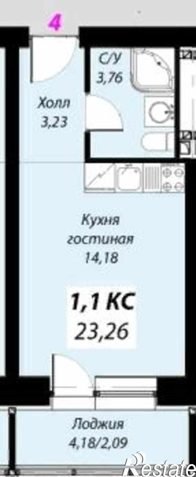 Купить студию за 950 000 рублей на Куюки, Молодежная, д.29