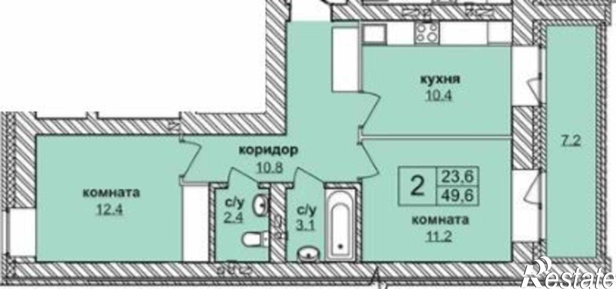 Купить квартиру за 2 925 000 рублей на ул. Мясниковой,30