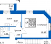 1-комн, 38.2 кв м, этаж 5/4 Куюки, Молодежная, д.27