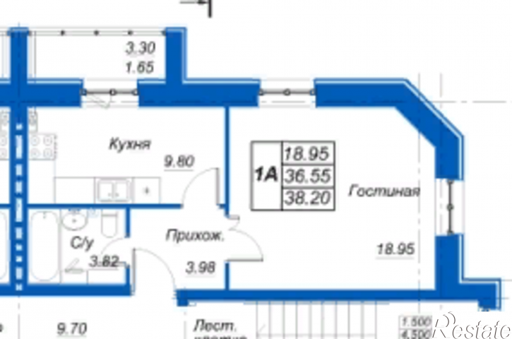1-комн квартира в новом доме Куюки, Молодежная, д.27