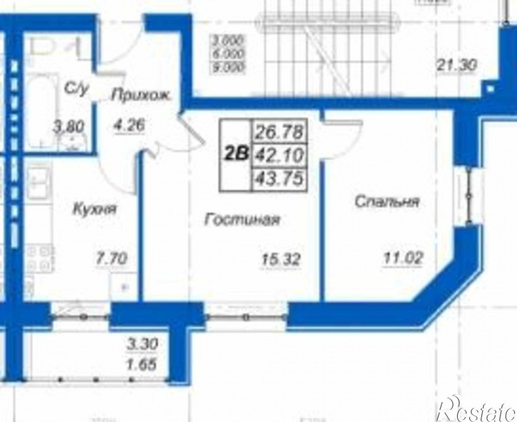 2-комн квартира в новом доме Куюки, Молодежная, д.27