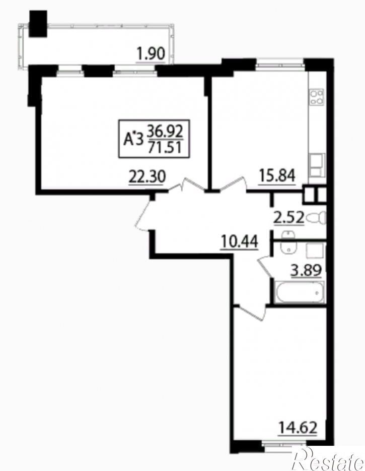 2-комн квартира в новом доме Дорожная, дом 1.2