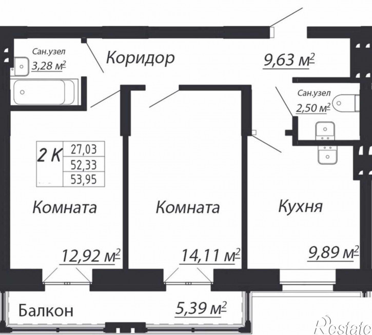 2-комн квартира в новом доме ул. Адриена Лежена,26/2