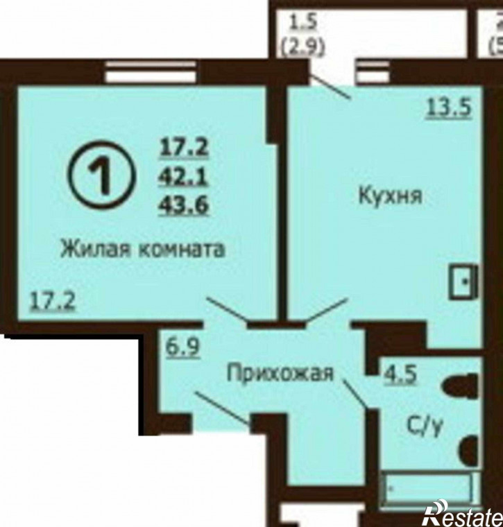 1-комн квартира в новом доме ул. Кирова,221/1