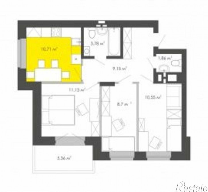 3-комн квартира в новом доме ул. Коммунстроевская,161 стр