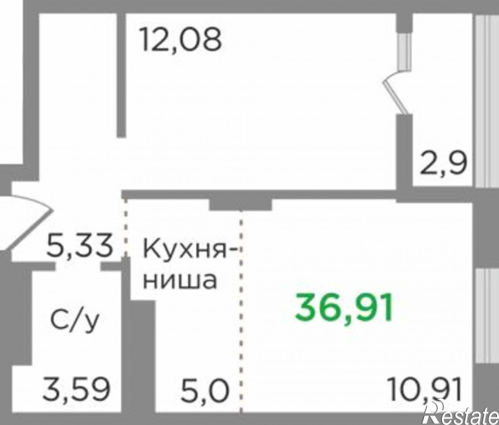 2-комн квартира в новом доме ул. Чулымская 1-я,26 крп. 11