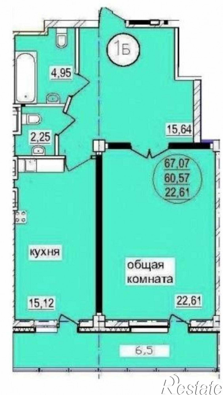 1-комн квартира в новом доме ул. Орджоникидзе,47