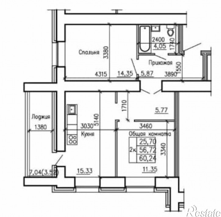 3-комн квартира в новом доме Краснообск,229