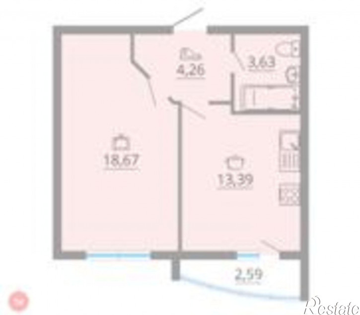1-комн квартира в новом доме Валентиновна Скороходова, д. 39309