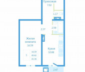 1-комн, 42кв м, этаж 7/10 ул. Бронная,43/4