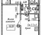 1-комн, 43кв м, этаж 1/10 ул. Татьяны Снежиной,39/1
