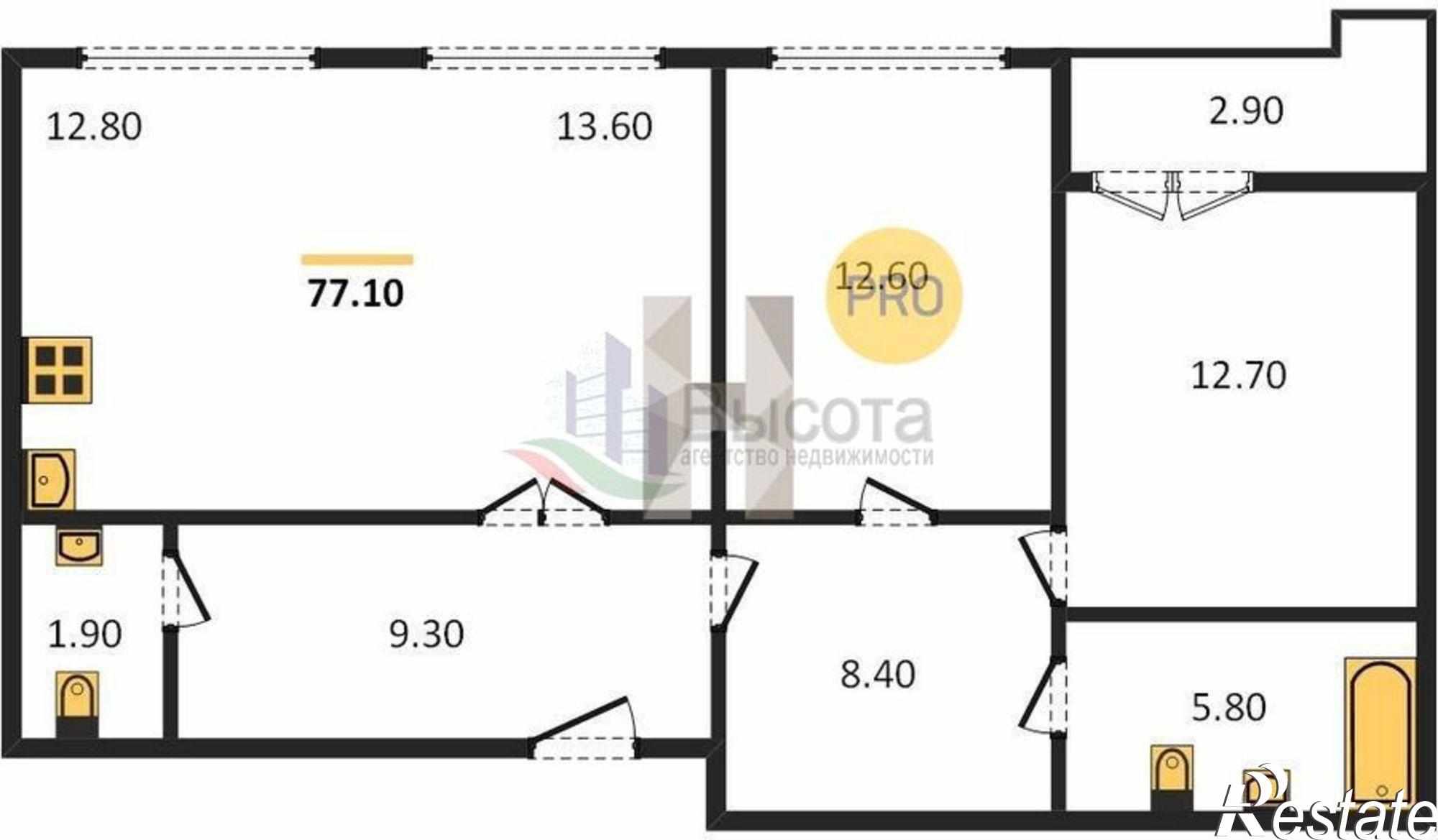 Купить квартиру за 5 240 000 рублей на ул. Краузе,1