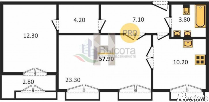 2-комн квартира в новом доме ул. Краузе,1