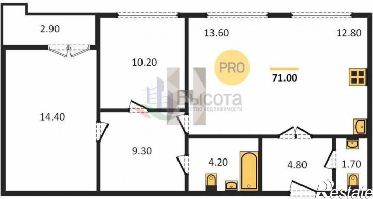 2-комн квартира в новом доме ул. Краузе,1