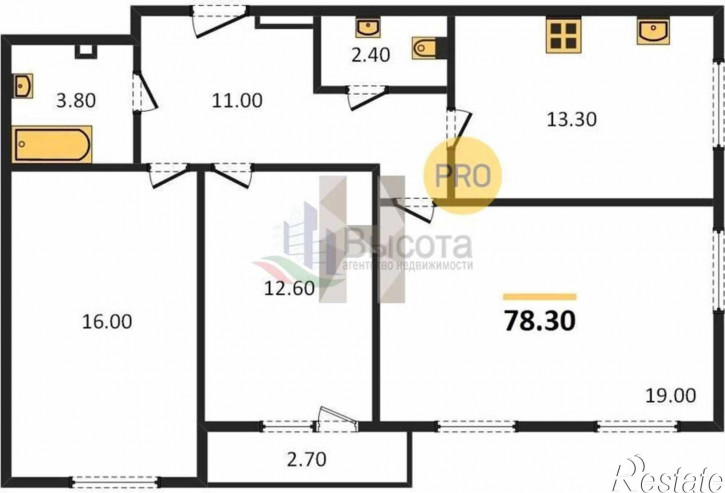 3-комн квартира в новом доме ул. Охотская,86/2 2 стр