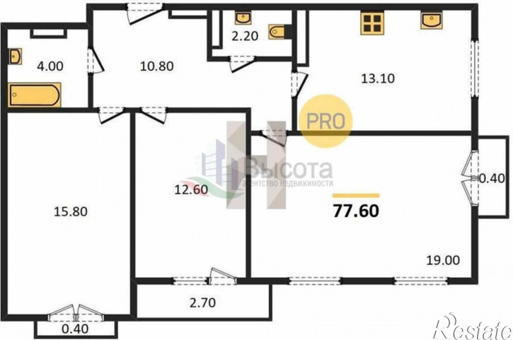 3-комн квартира в новом доме ул. Охотская,86/2 2 стр