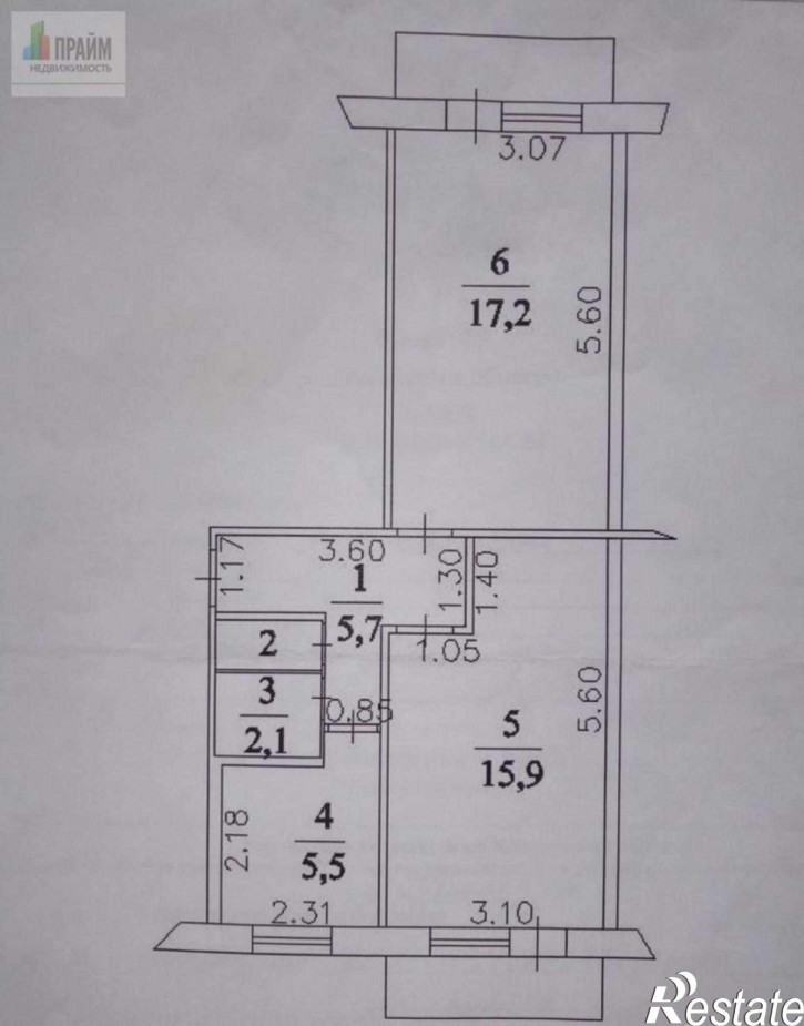 2-комн квартира Проспект октябрьский,23
