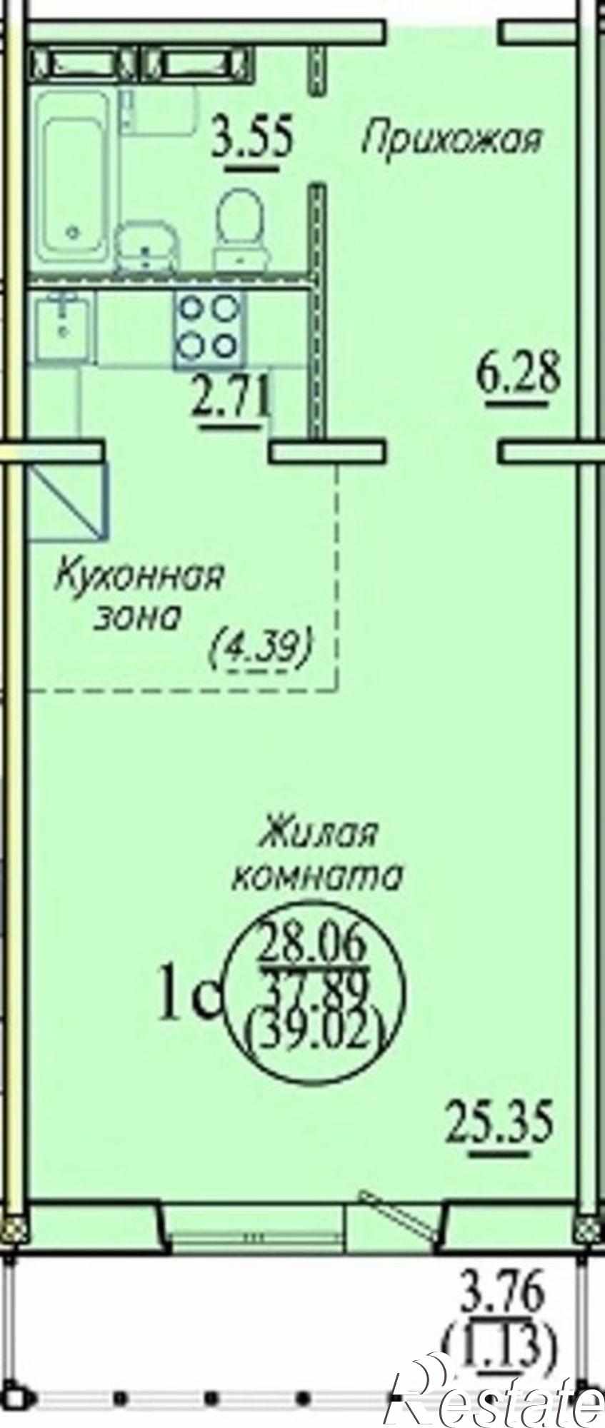 Купить студию за 1 144 260 рублей на ул. Высоцкого,171 стр