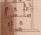 2-комн, 41кв м, этаж 1/5 авиагородок улица, 123