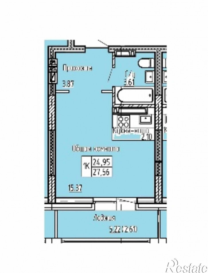 1-комн квартира в новом доме ул. Партизанская, 203