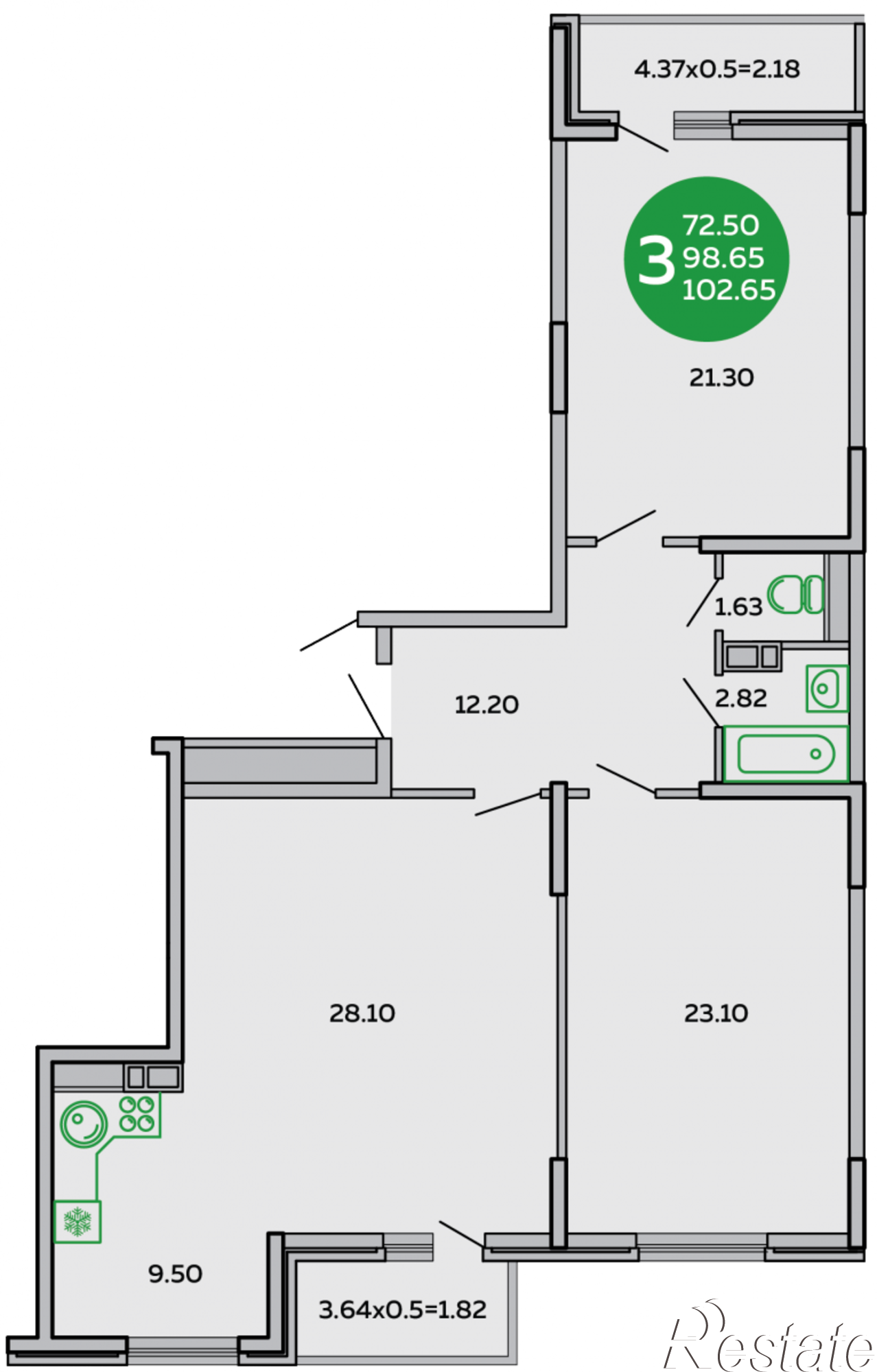 Купить квартиру за 7 500 000 рублей на Командорская 5/3
