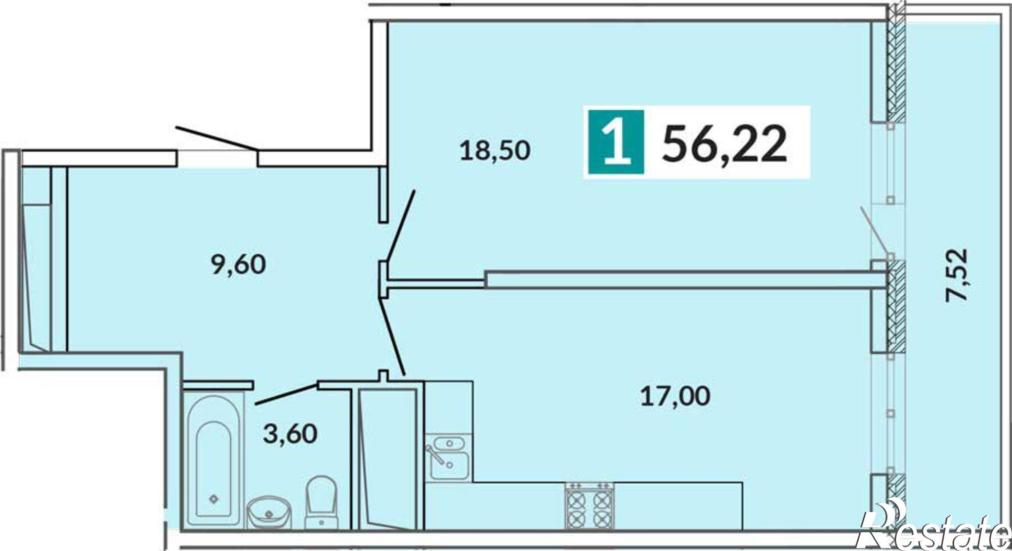 Купить квартиру за 4 952 000 рублей на им Снесарева 10/1
