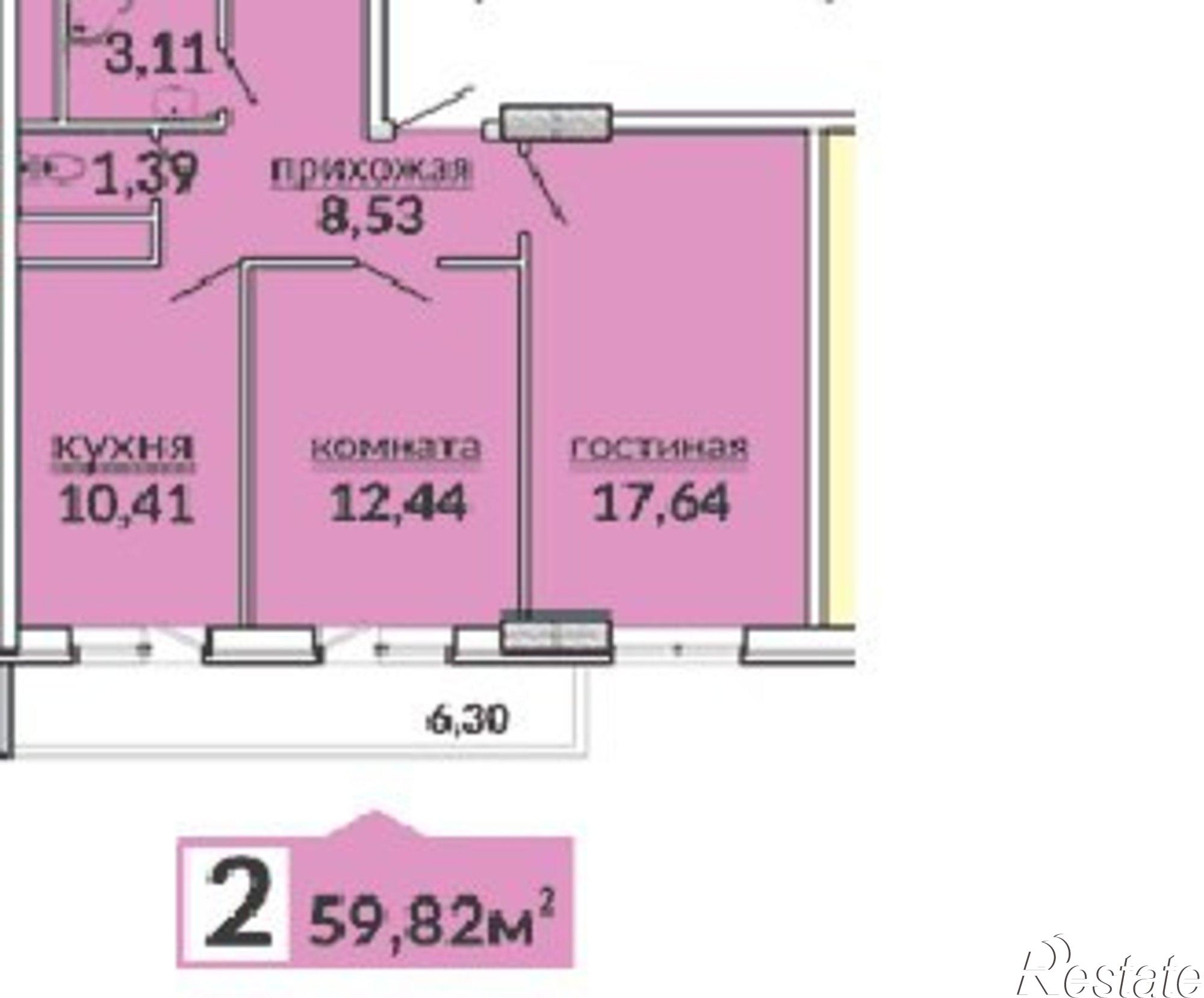 Купить квартиру за 6 200 000 рублей на им Петра Метальникова 28