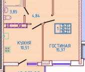 1-комн, 36кв м, этаж 19/20 им Героя Яцкова И.В. 1