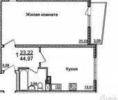 1-комн, 45кв м, этаж 7/19 им Лавочкина 17
