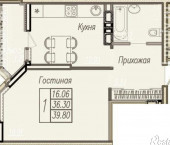 1-комн, 40кв м, этаж 11/25 им Мачуги В.Н. 166
