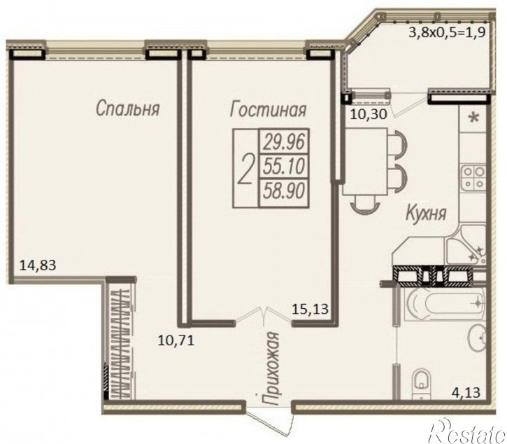 2-комн квартира в новом доме им Мачуги В.Н. 166/1
