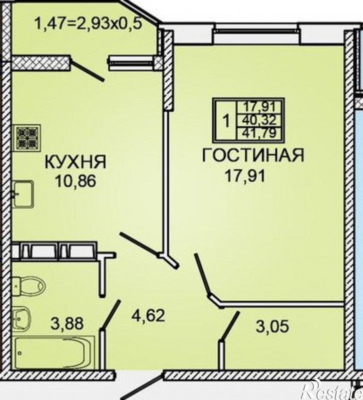 1-комн квартира им Героя Яцкова И.В. 1