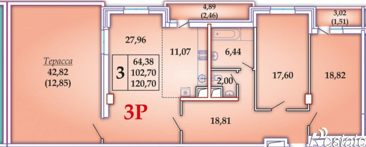 4-комн квартира Российская 321/1