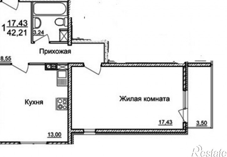 1-комн квартира им Лавочкина 17