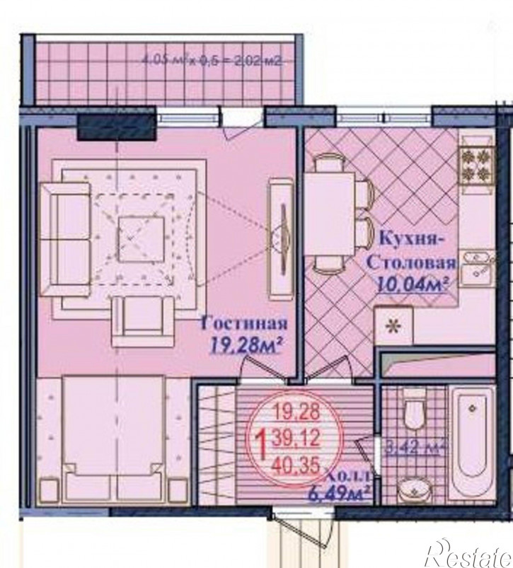 1-комн квартира им Дмитрия Благоева 29