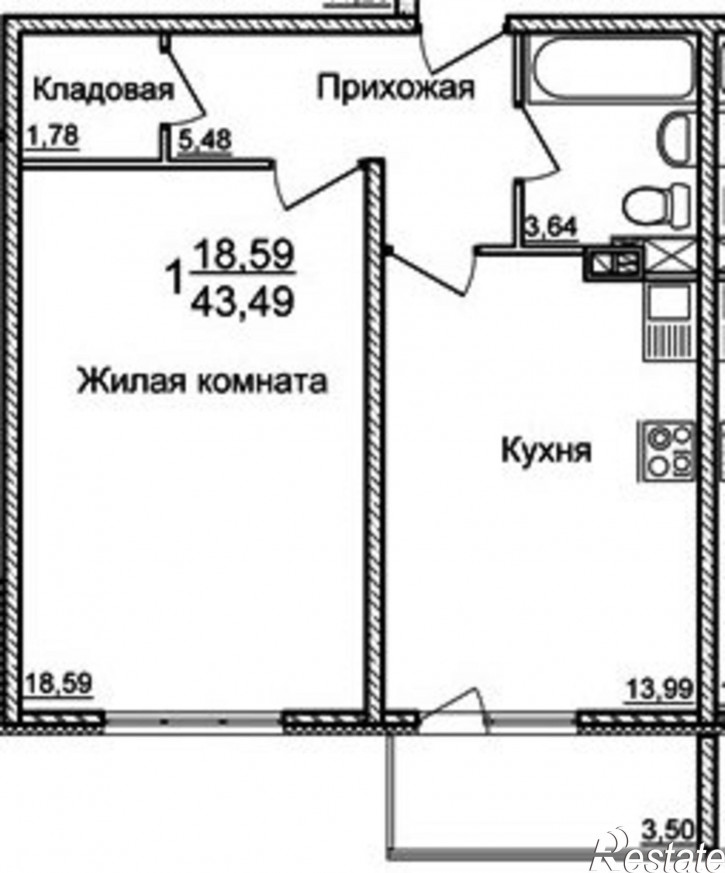 1-комн квартира им Лавочкина 23
