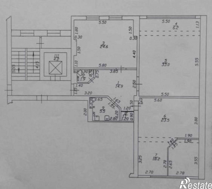 3-комн квартира Центральный район, 5