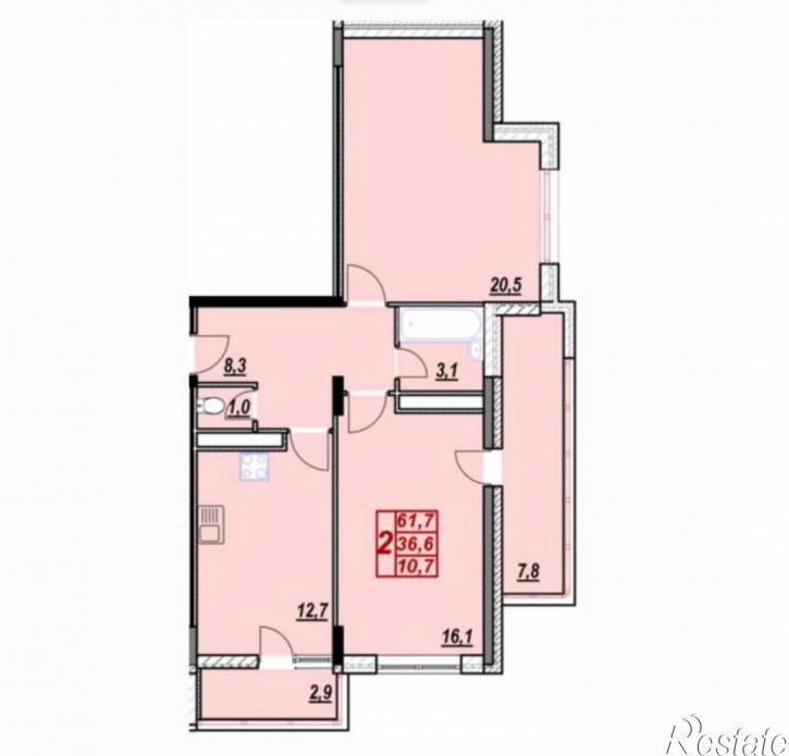 2-комн квартира ул. Промышленная, 34