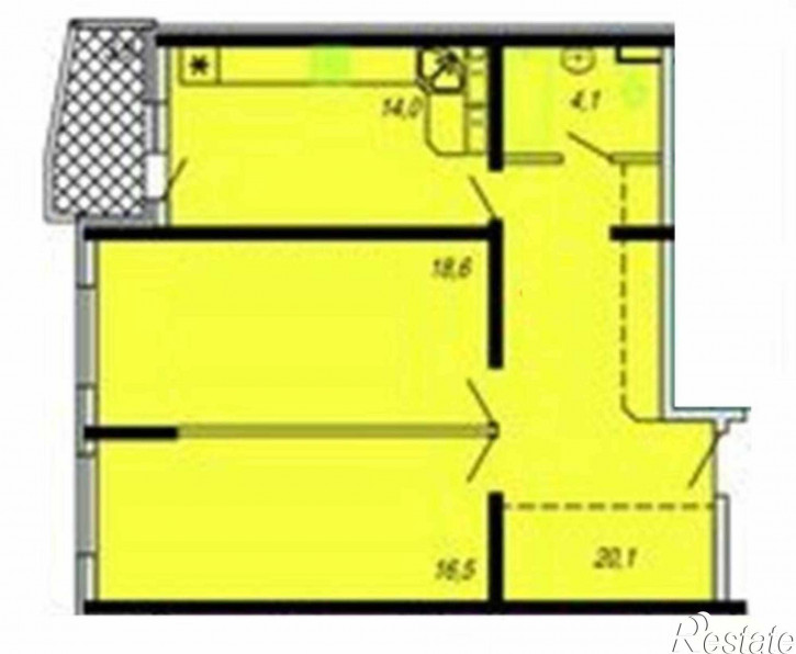 2-комн квартира Южный рынок, 14