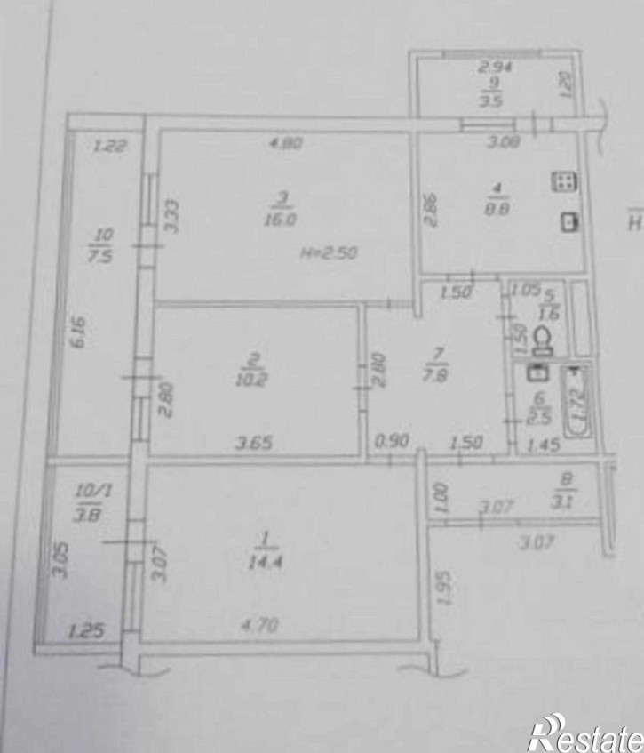 3-комн квартира 3-Б мкрн, 40