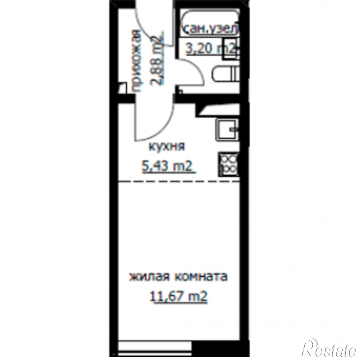 1-комн квартира 3-Б мкрн, 48